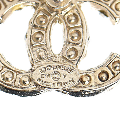 Chanel Pearl CC Earrings Light Gold 4 of 4