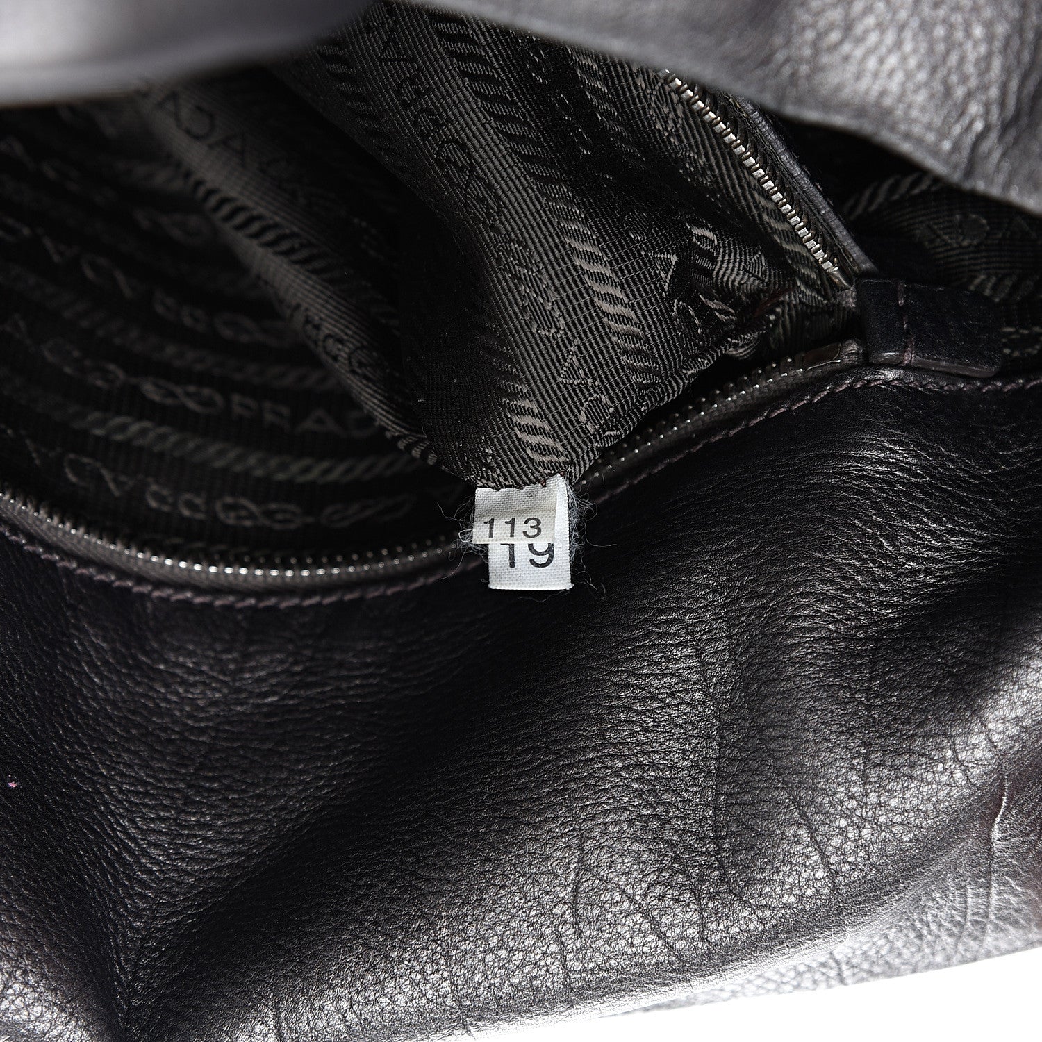 Prada Metallic Buffalo Easy A Foldover Pushlock Satchel Dark Grey 5 of 10