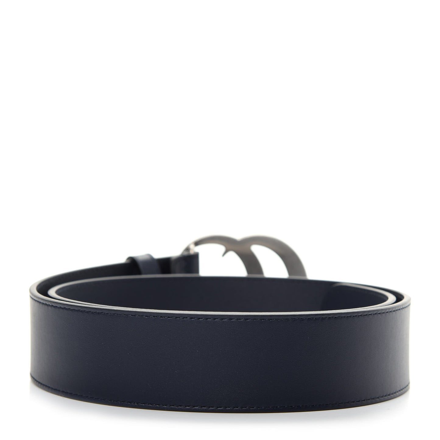 Moon Calfskin Nickel Double G 40mm Belt 85 34 Blue