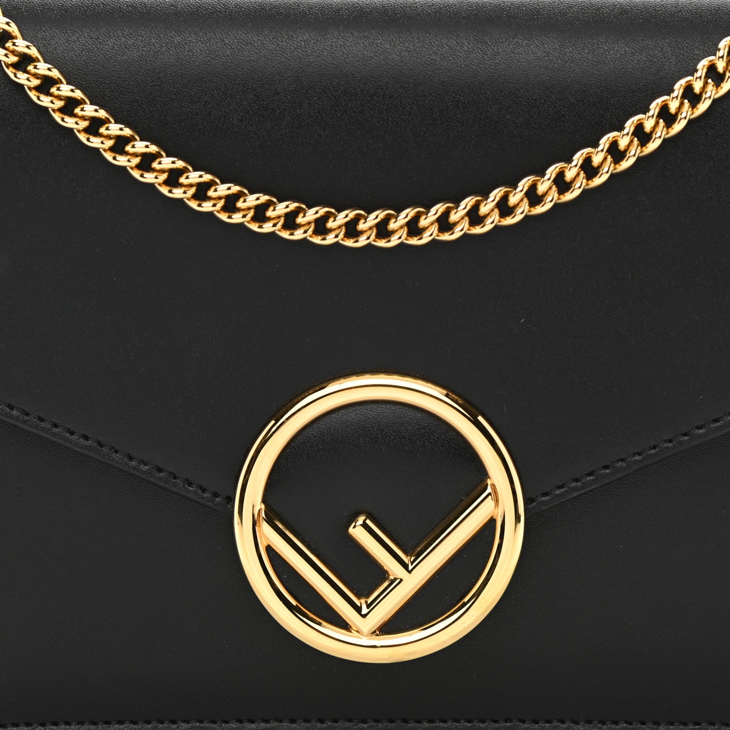 Fendi Vitello Liberty Lucido F is Fendi Medium Envelope Wallet on Chain Black 8 of 10