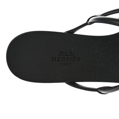 Hermes Rubber Womens Egerie Sandals 36 Black 7 of 8