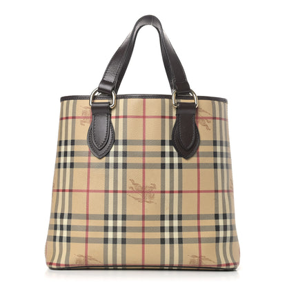 Burberry Haymarket Check Small Onslow Tote Chocolate 1 of 16