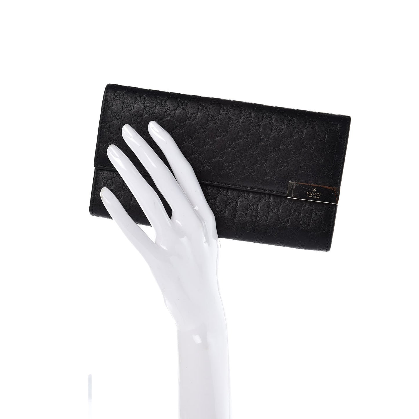 Soft Microguccissma Dice Continental Flap Wallet Black