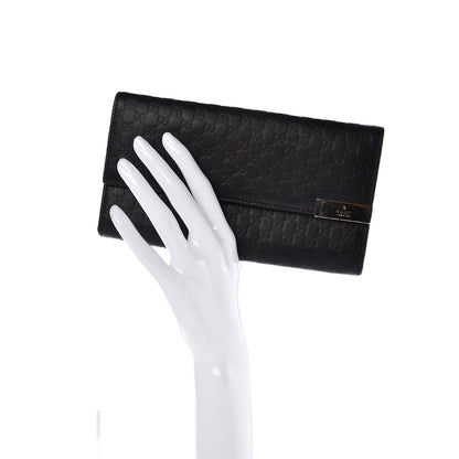 Gucci Soft Microguccissma Dice Continental Flap Wallet Black 2 of 9