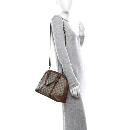 Gucci GG Supreme Monogram Margaux Calfskin Small Nice Top Handle Dome Bag Beige Ebony Acero 2 of 18