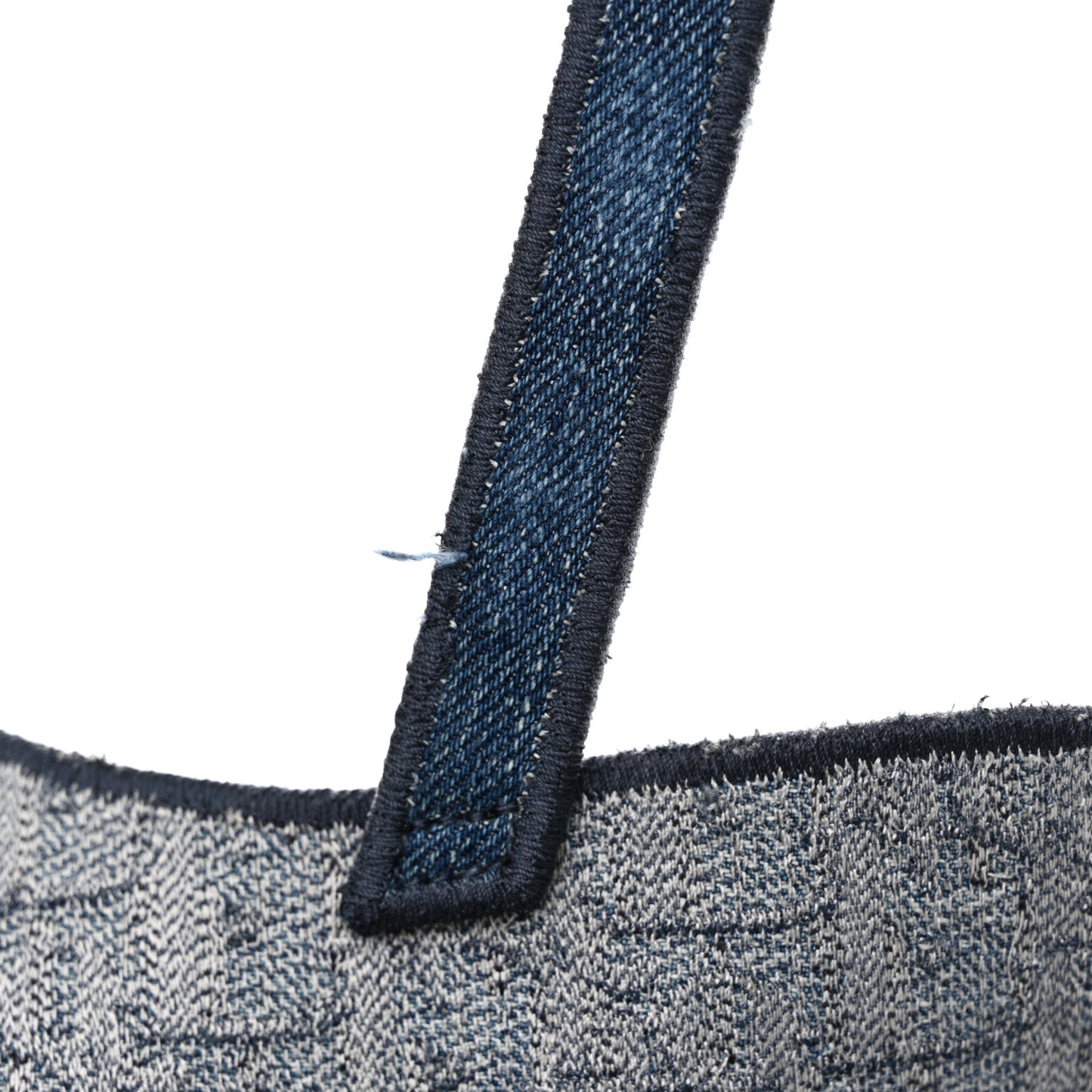 Oblique Embroidered Saddle Bag Denim Blue