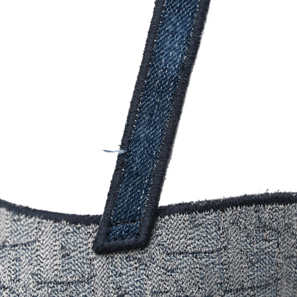 Christian Dior Oblique Embroidered Saddle Bag Denim Blue 12 of 18