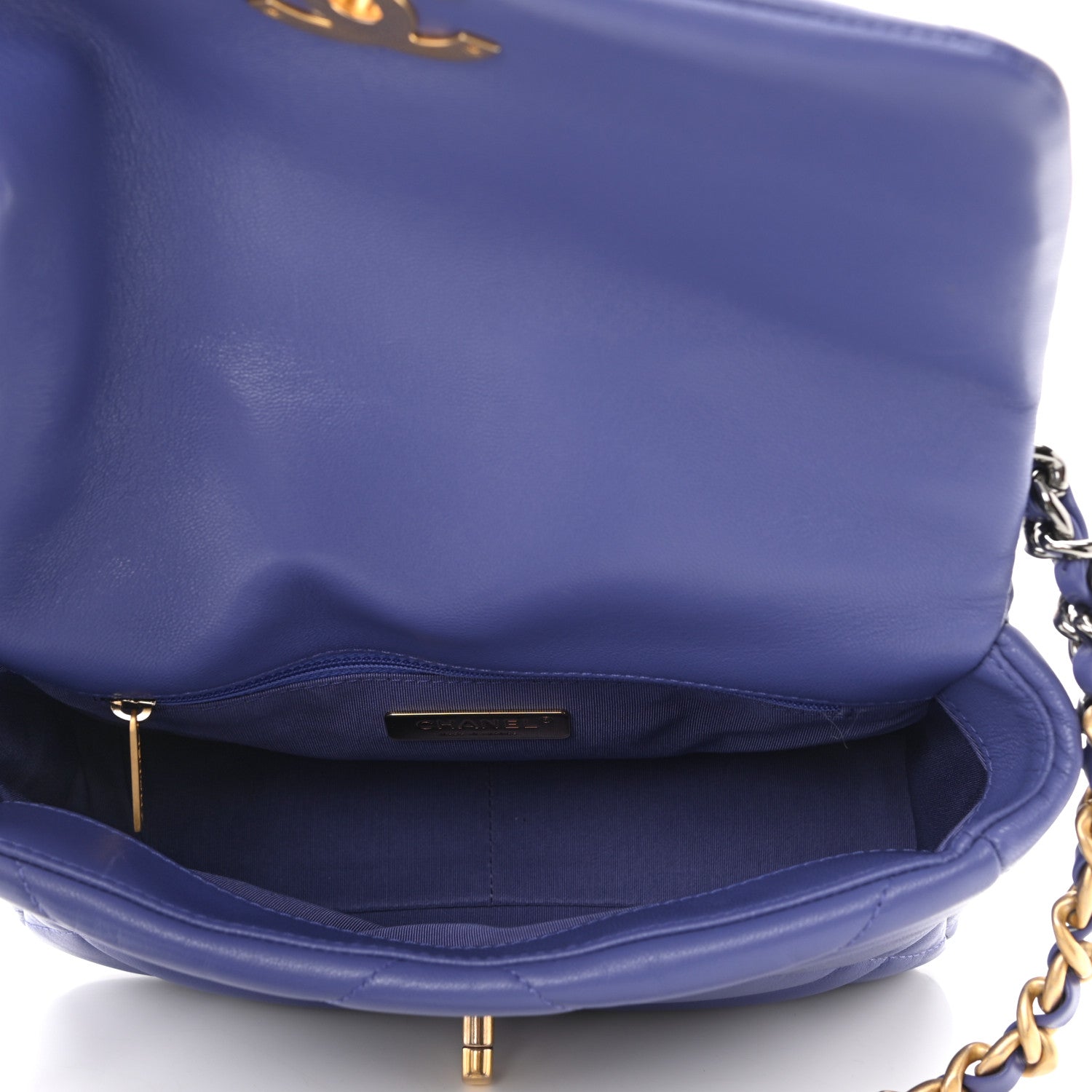 Chanel Goatskin Quilted Medium Chanel 19 Flap Purple 5 of 10