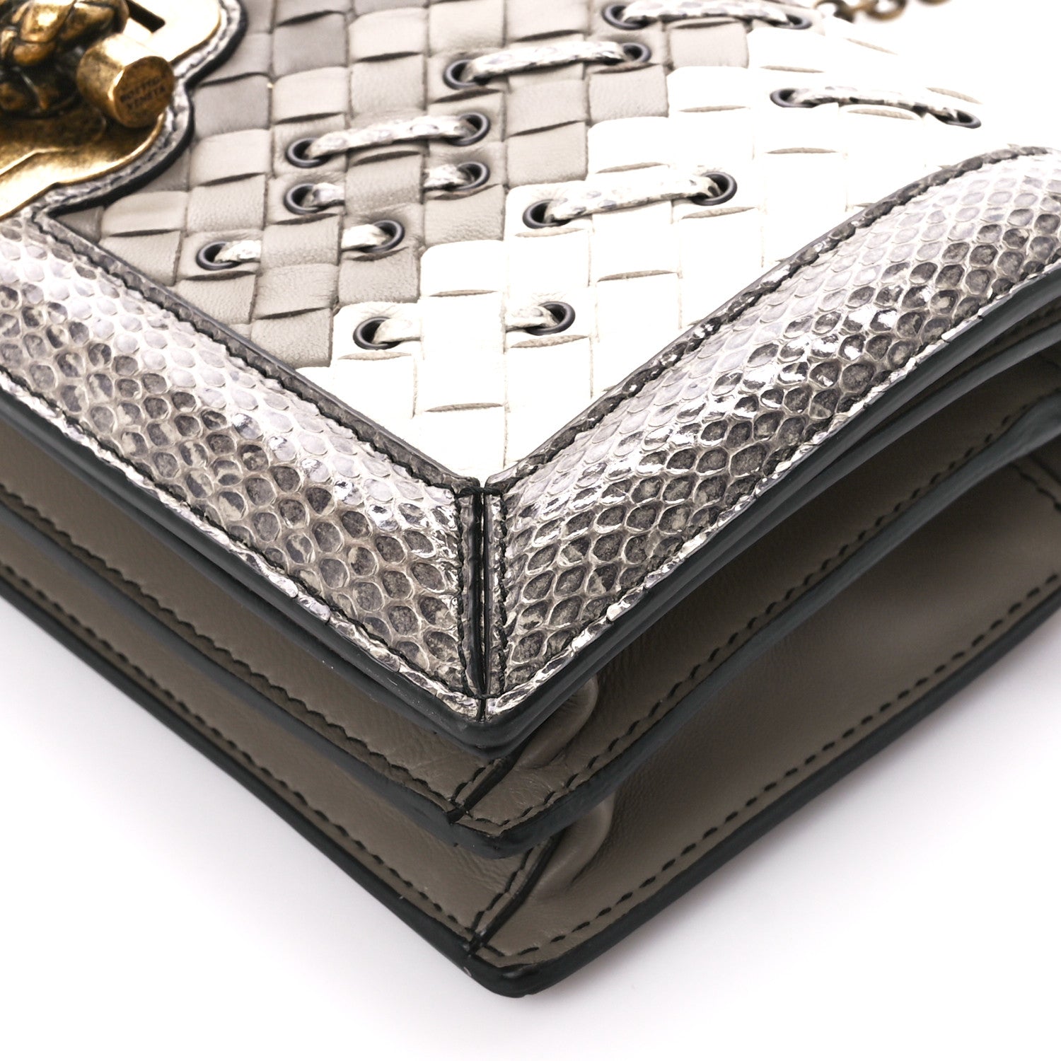 Bottega Veneta Nappa Ayers Intrecciato Club Stitch Knot Clutch Mist 13 of 13