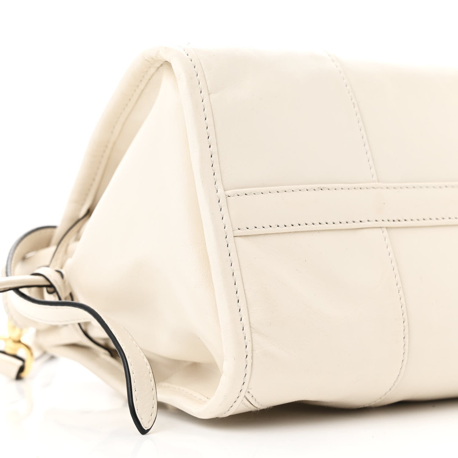 Prada Glossy Calfskin Triangle Medium Bonnie Shoulder Bag White 9 of 10