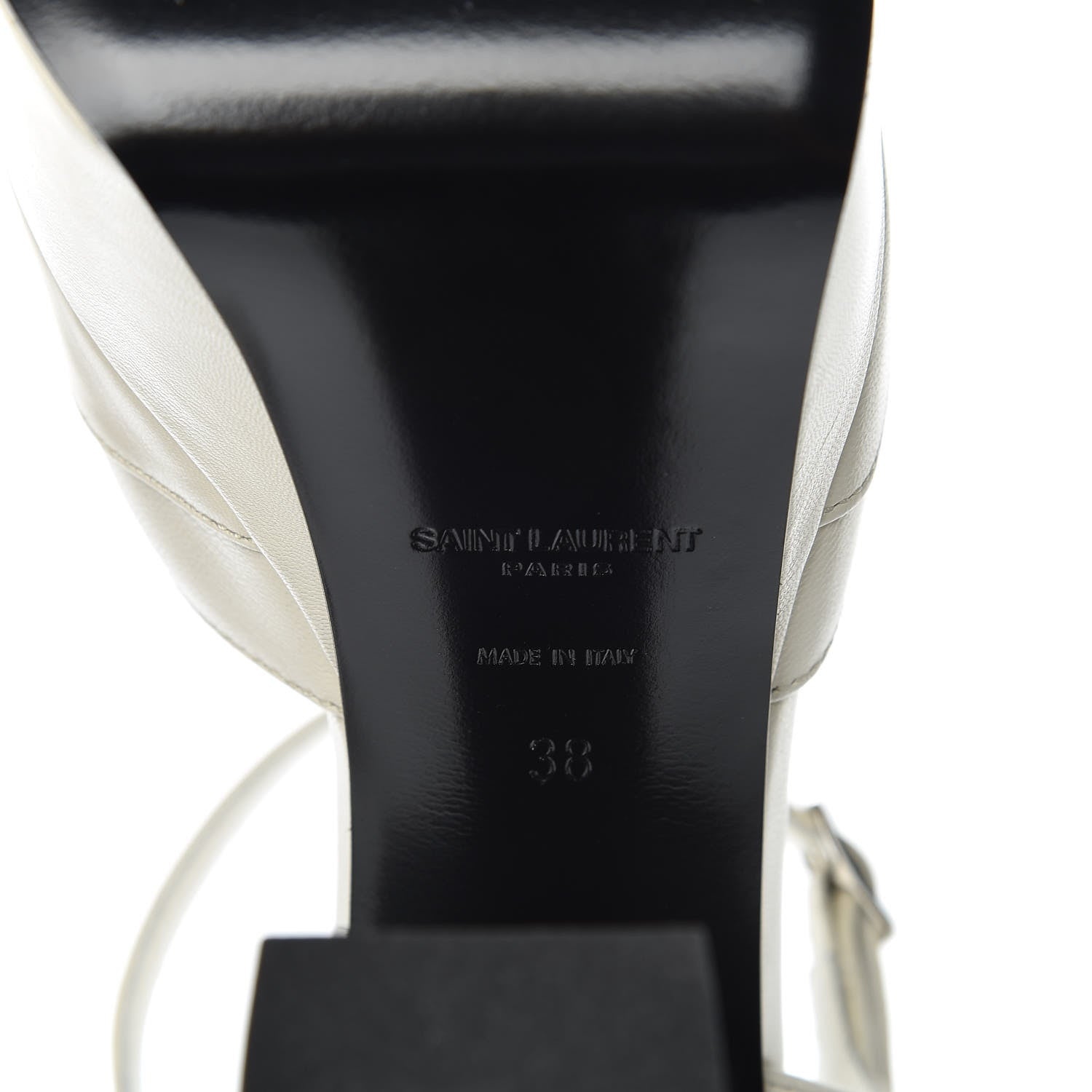 Saint Laurent Calfskin Candy 80 Platform Sandals 38 Dove White 8 of 10