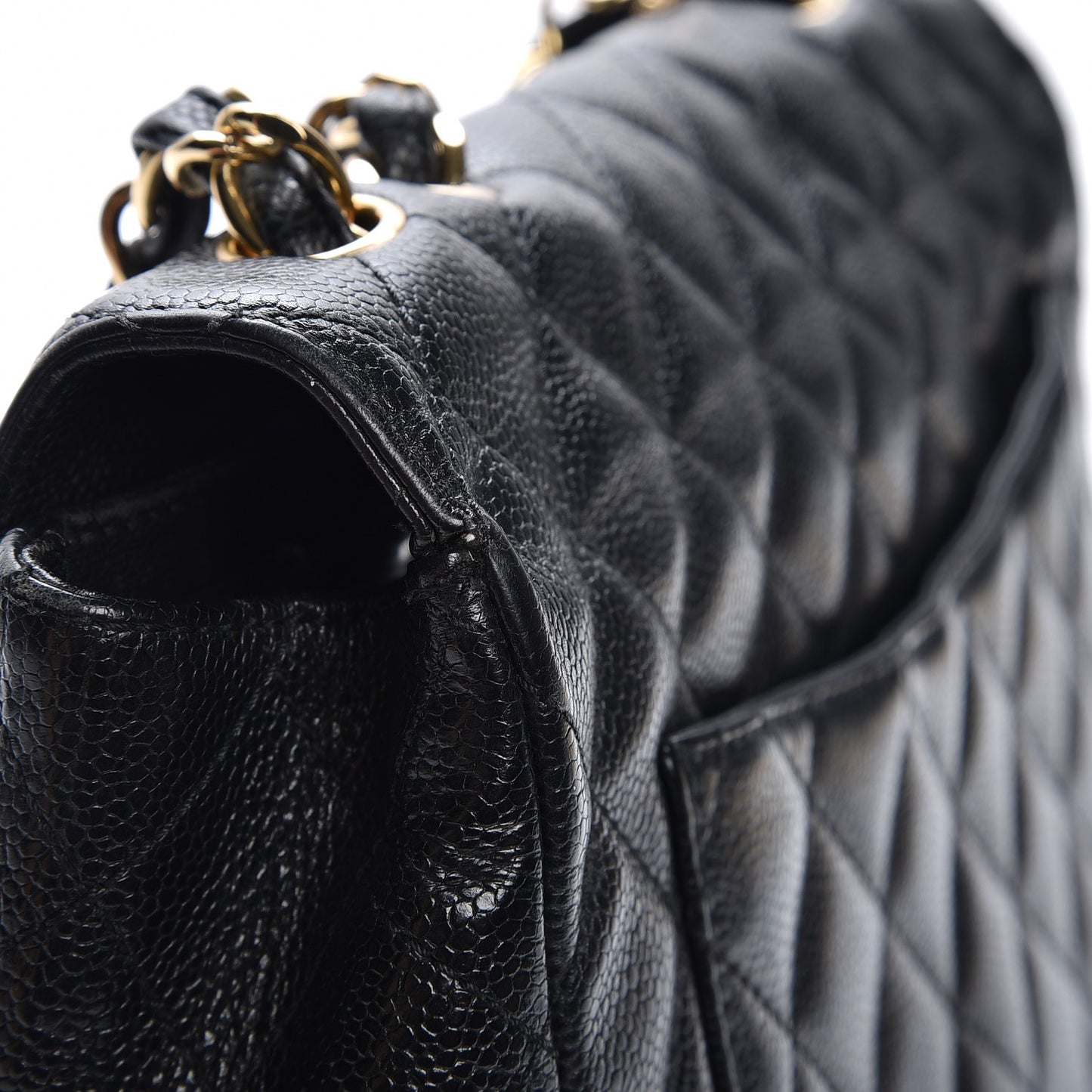 Caviar Quilted Jumbo Single Flap Black