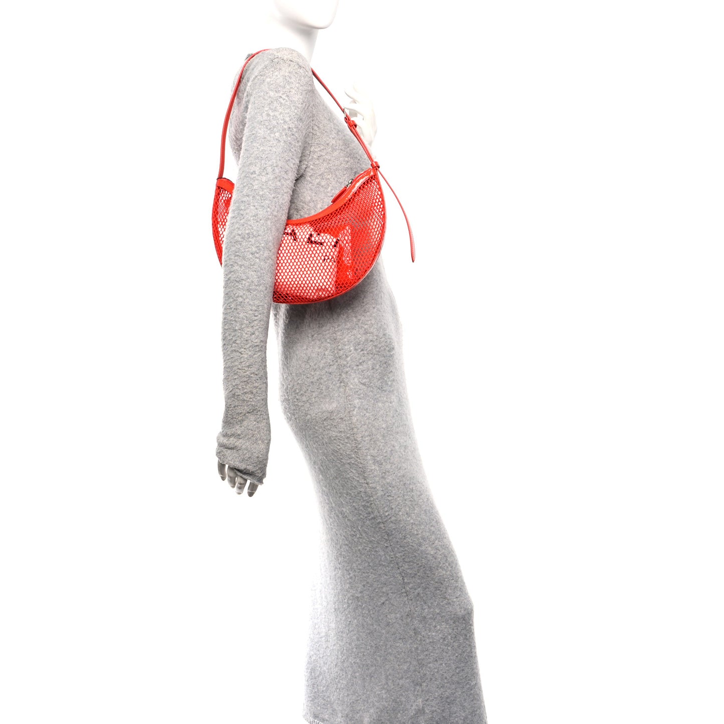 Net Patent Calfskin One Piece Demi Lune Orange