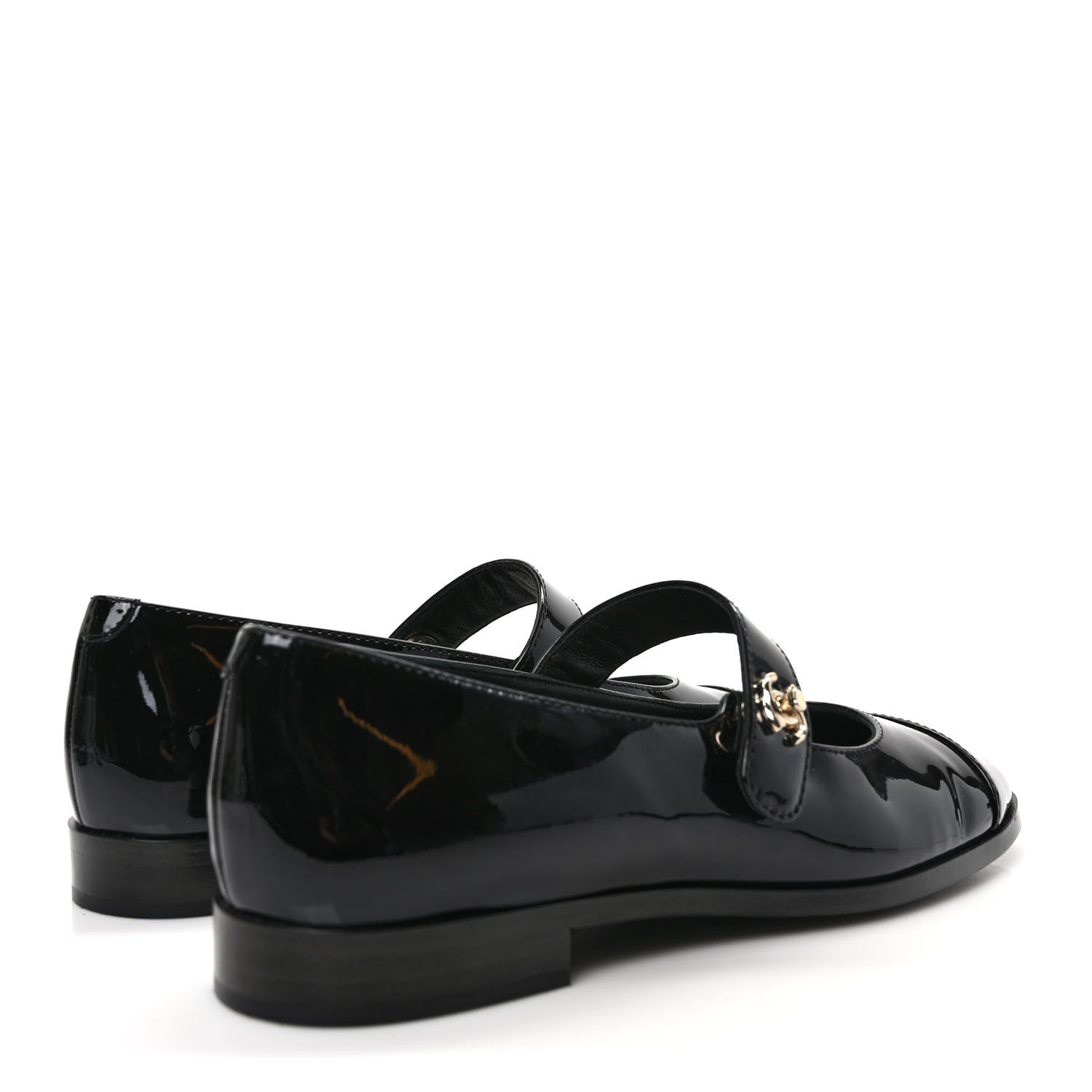 Chanel Patent Calfskin Mary Janes Flats 38.5 Black 4 of 9