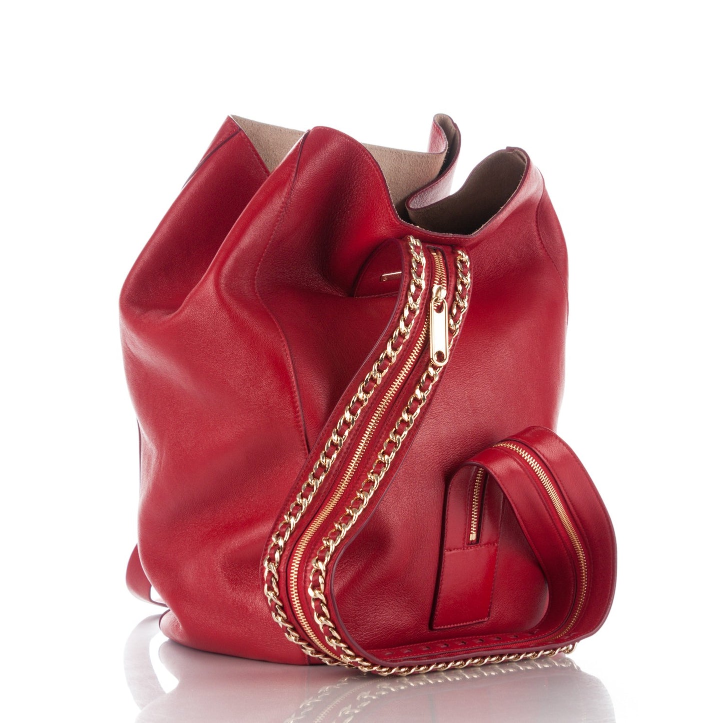 Nappa Large Echo Convertible Backpack Red