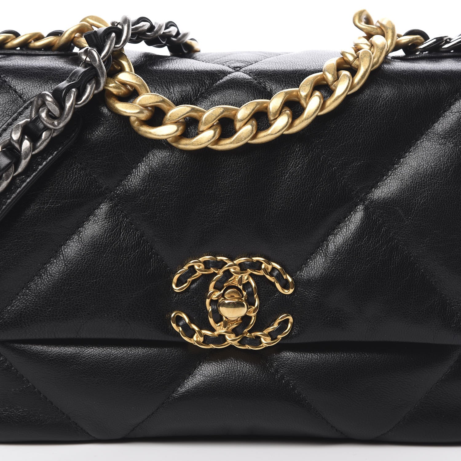 Chanel Goatskin Quilted Medium 19 Flap Black 9 of 11
