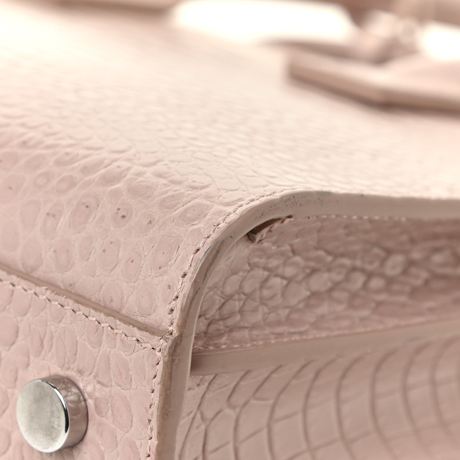 Saint Laurent Calfskin Crocodile Embossed Baby Sac De Jour Rose Antic 12 of 22