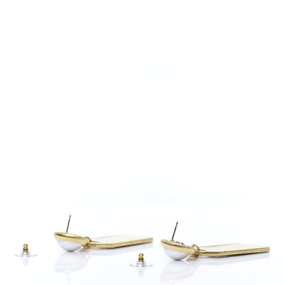 Chanel Pearl CC Tags Drop Earrings Gold 3 of 5