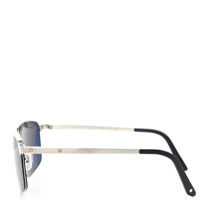 Cartier Metal Santos de Cartier Pilot Sunglasses CT0385S Silver Blue 3 of 8
