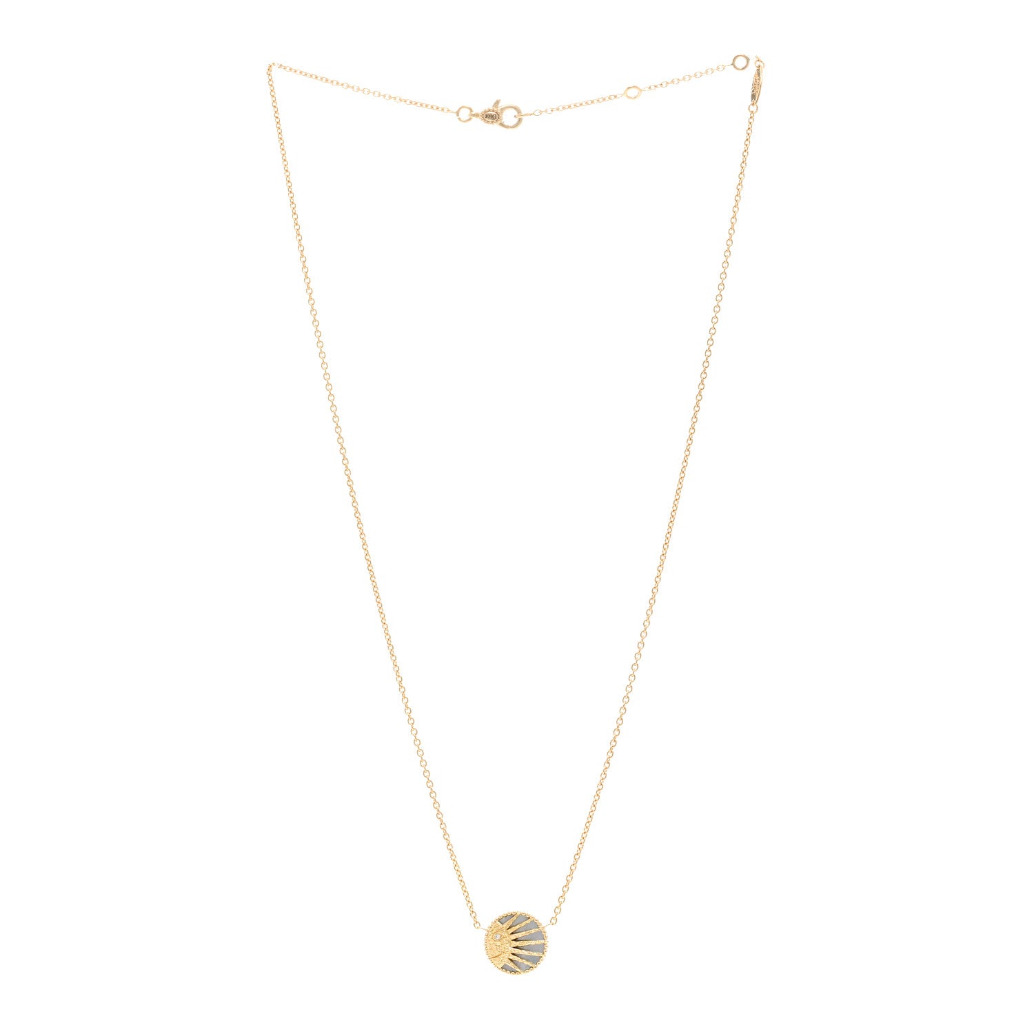 Christian Dior 18K Yellow White Gold Diamond Black Onyx Mother of Pearl Rose Celeste Pendant Necklace 3 of 7