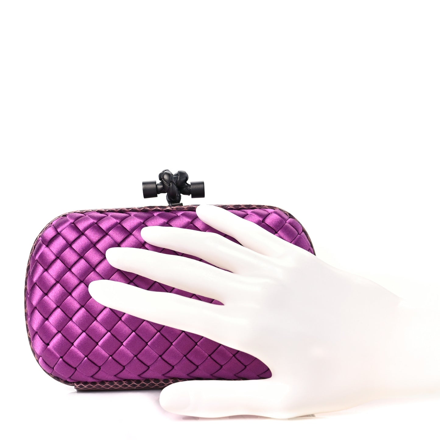 Satin Intreccio Impero Ayers Knot Clutch Orchid