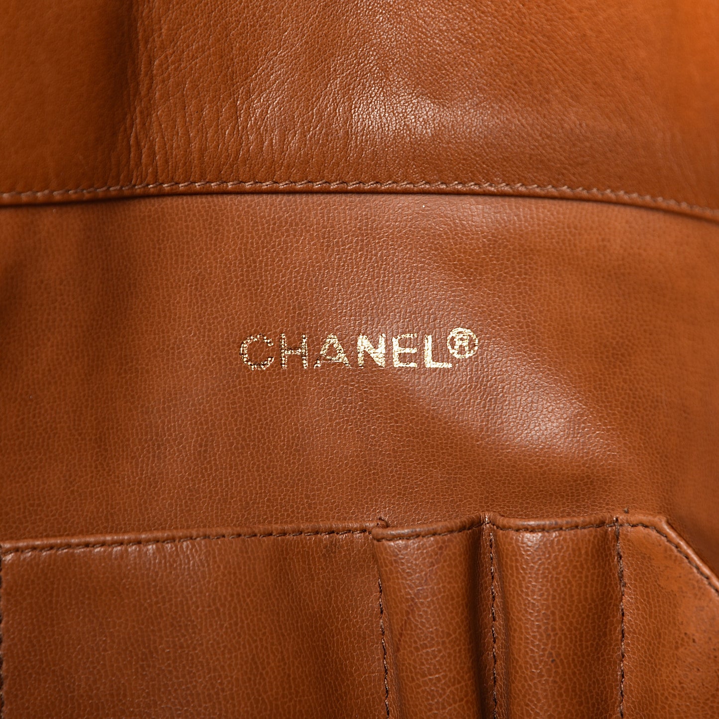 Lambskin Diamond Embossed Shopping Tote Brown