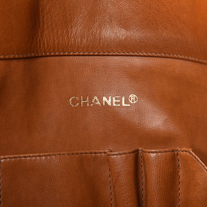 Chanel Lambskin Diamond Embossed Shopping Tote Brown 6 of 19