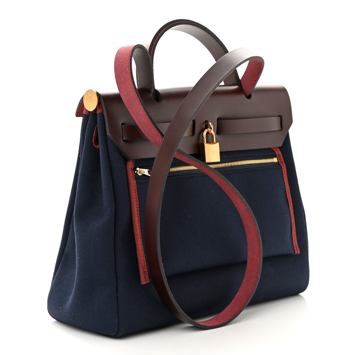 Toile Militaire Vache Hunter Herbag Zip Retourne 31 PM Rouge Sellier Bleu Marine
