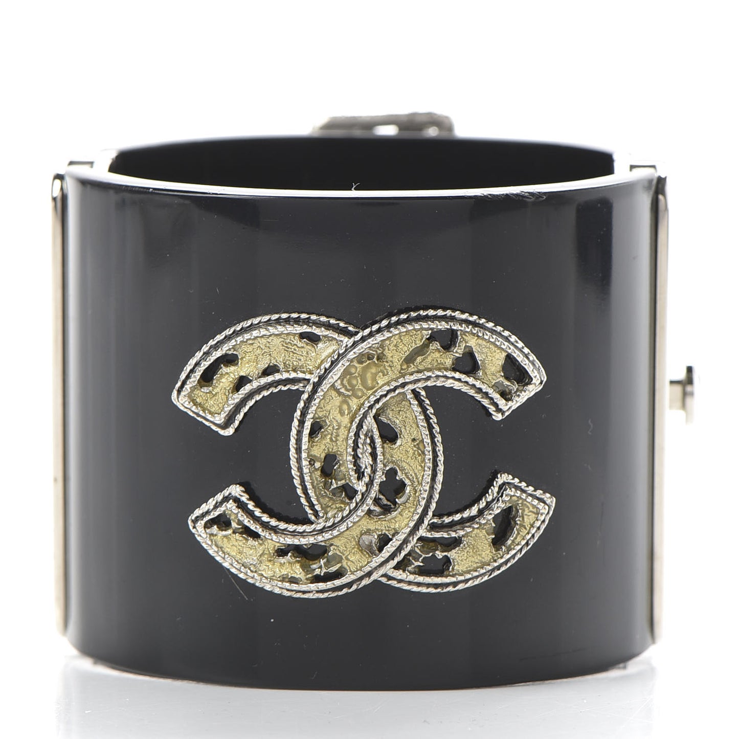 Resin Crystal CC Cross Cuff Black