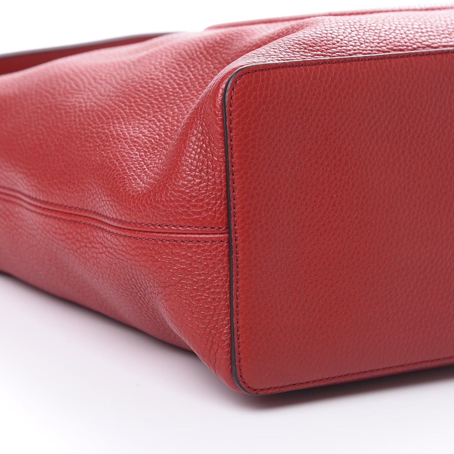 Pebbled Calfskin Large Soho Hobo Vibrant Red