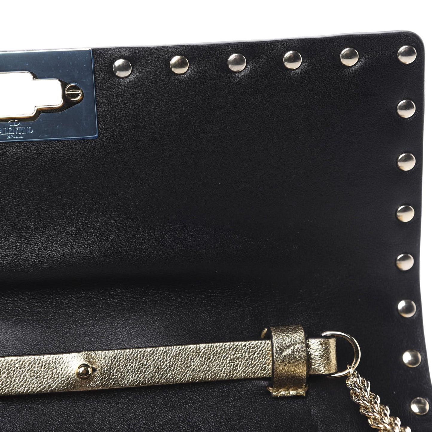 Metallic Nappa Rockstud Spike Wallet on Chain Mekong