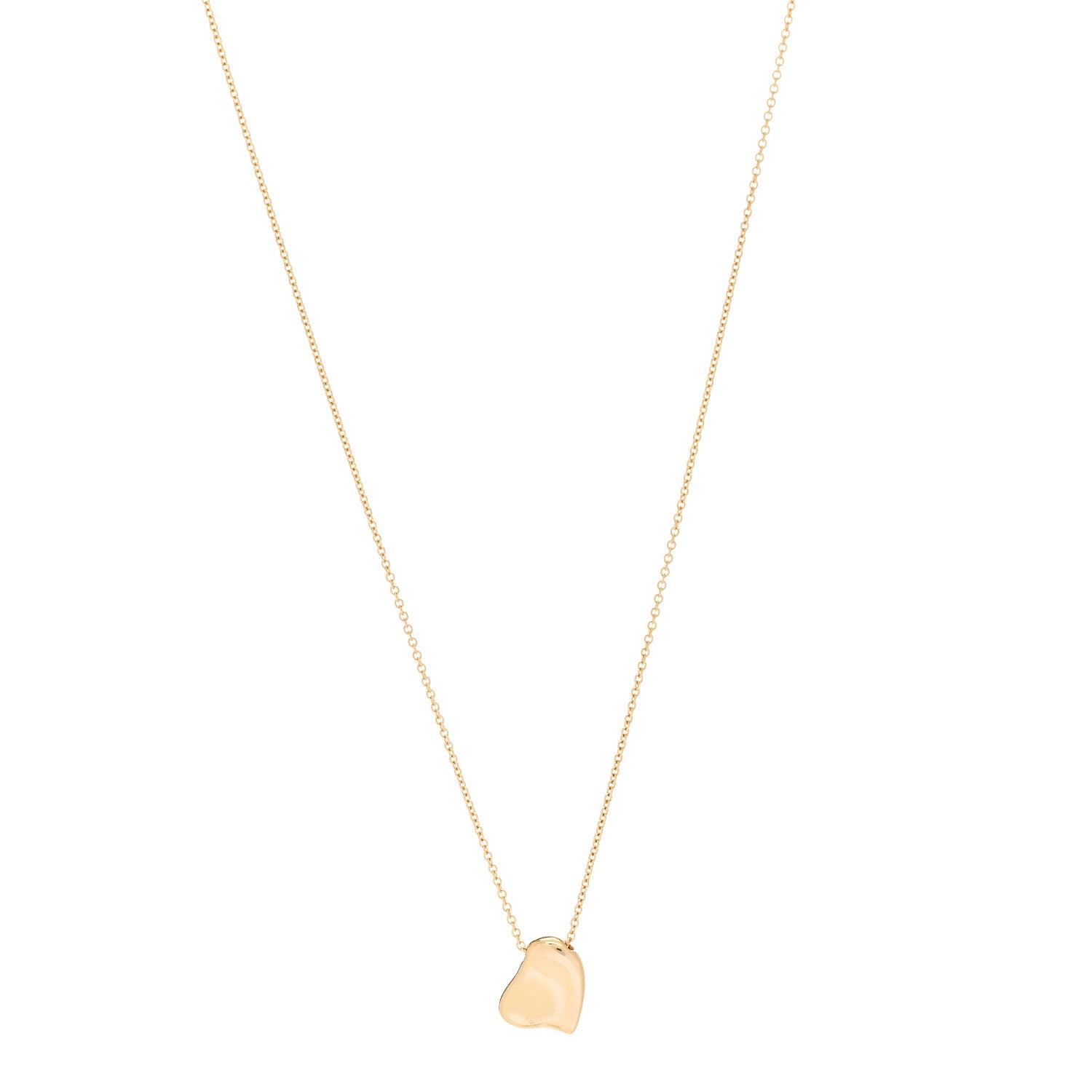 Tiffany 18K Yellow Gold Elsa Peretti Full Heart Pendant Necklace 1 of 6