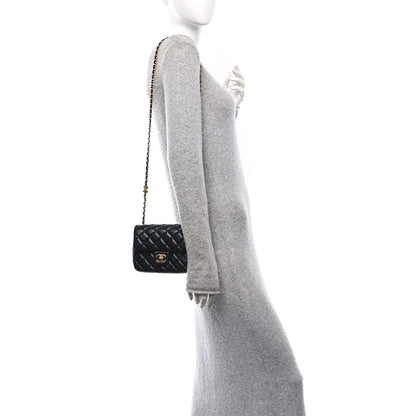 Chanel Lambskin Enamel Quilted Mini Coco Hearts Square Flap Black 2 of 10
