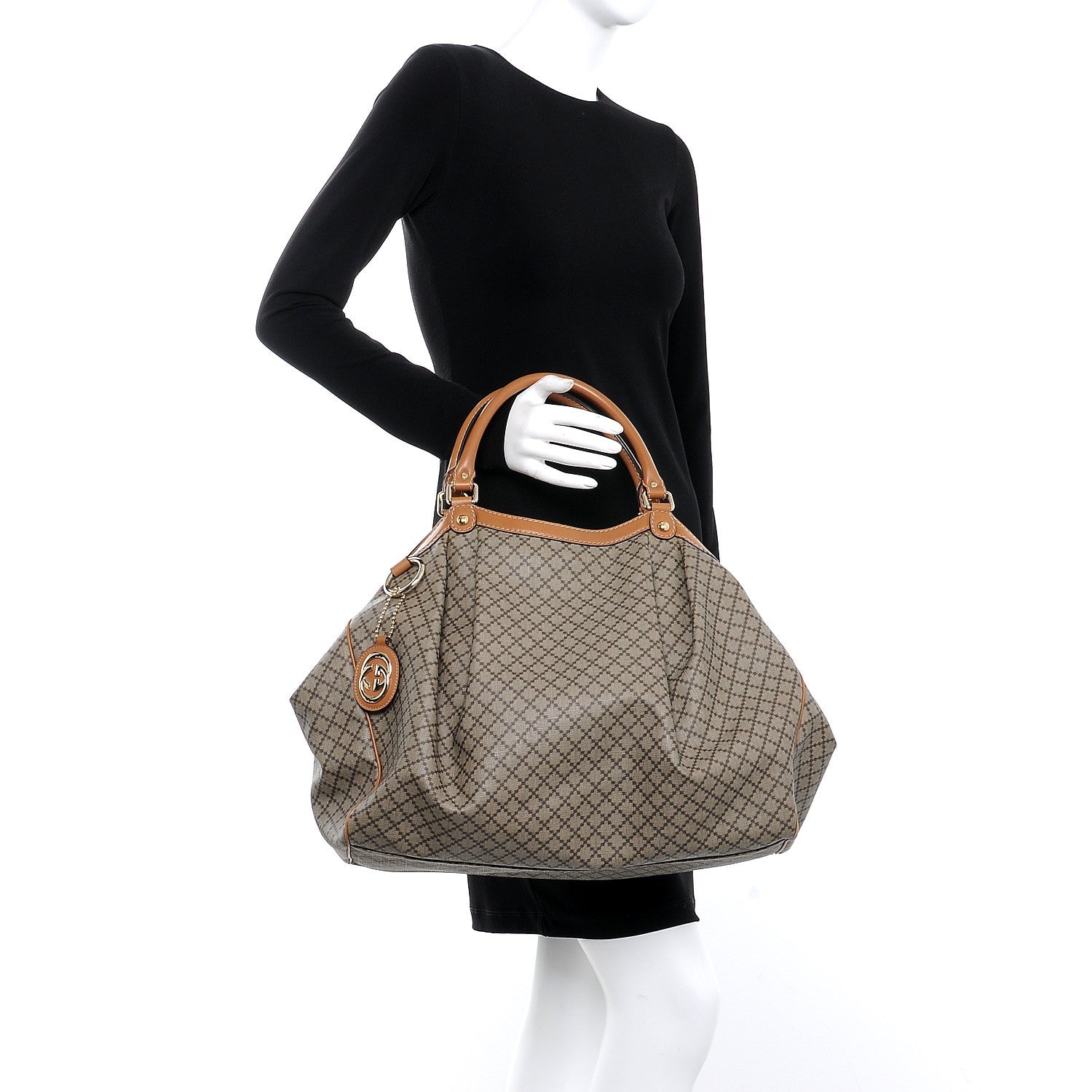 Gucci Diamante Large Sukey Tote Brown 2 of 7