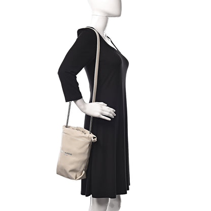 Saint Laurent Lambskin Small Teddy Bucket Bag White 2 of 10