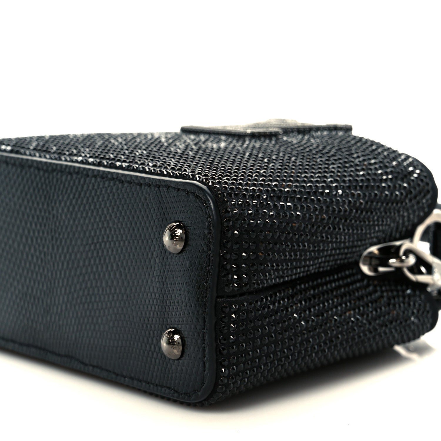 Louis Vuitton Swarovski Crystal Satin Lizard Nano Capucines Black 10 of 10
