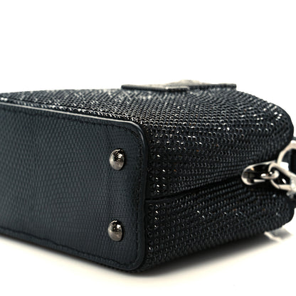 Louis Vuitton Swarovski Crystal Satin Lizard Nano Capucines Black 10 of 10