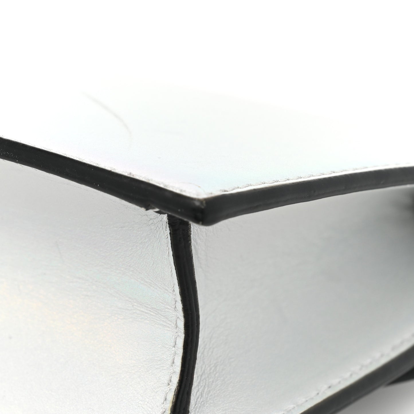 Iridescent Calfskin Loubi54 Crossbody Clutch Silver