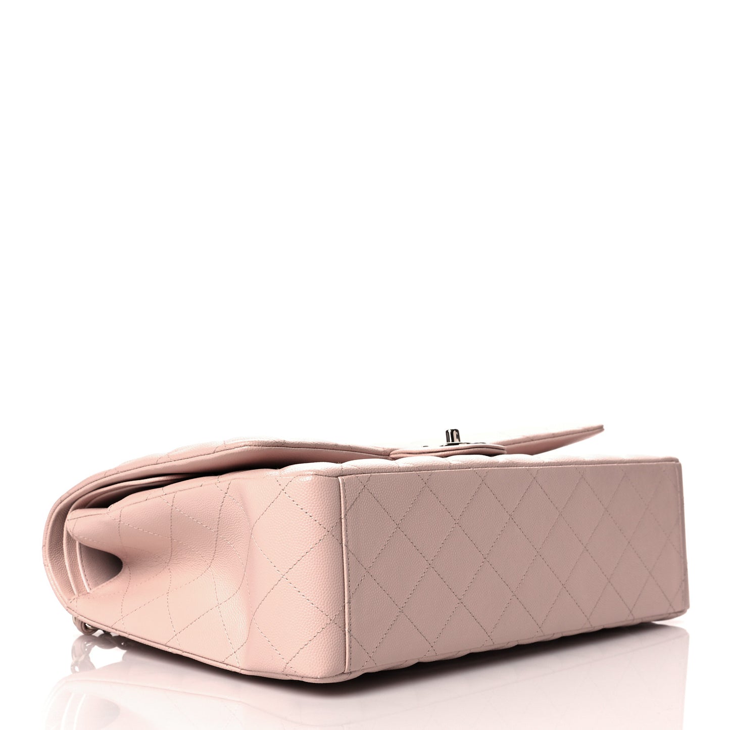 Caviar Quilted Maxi Double Flap Light Beige