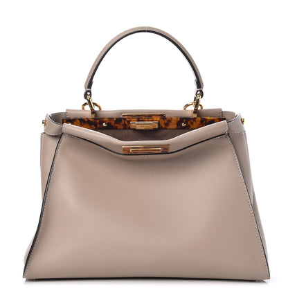 Fendi Vitello Seta Plexiglass Tortoise Medium Peekaboo Iconic Satchel Tortora 1 of 7
