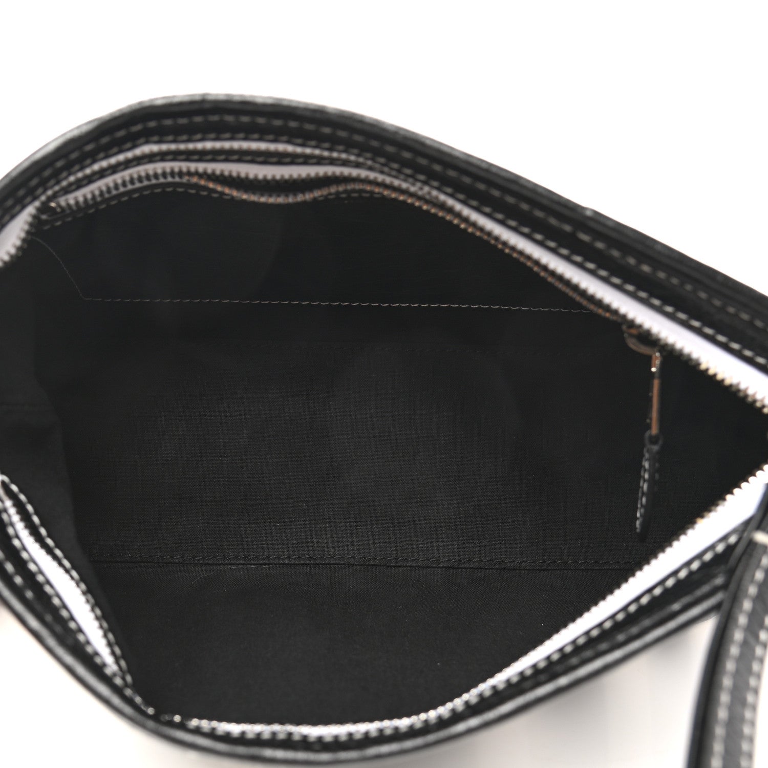 Balenciaga Agneau Arena Striped Patchwork Small Barbes Z Pouch with Handle Black White 5 of 8