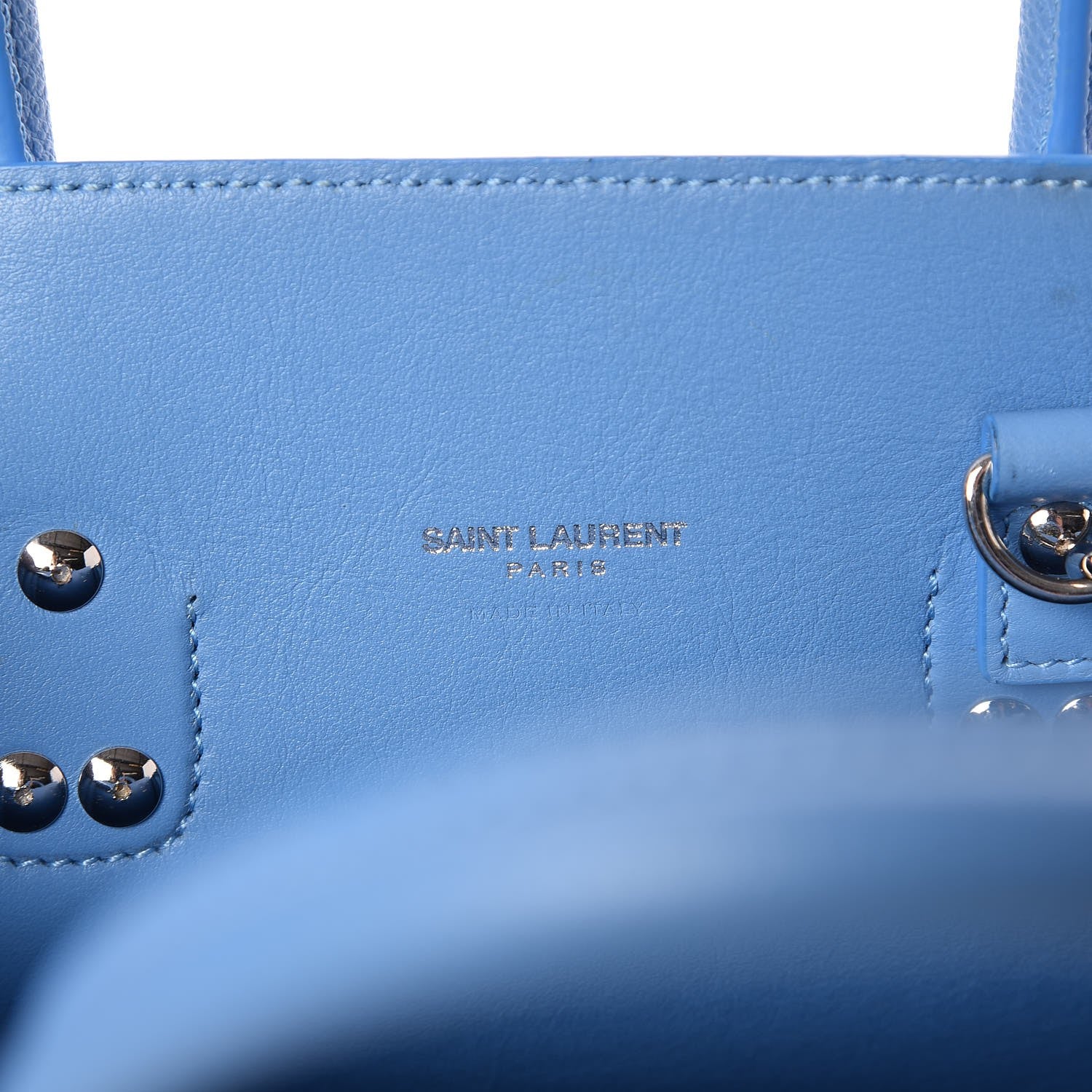 Saint Laurent Grained Calfskin Baby Sac De Jour Blue Clair 7 of 8