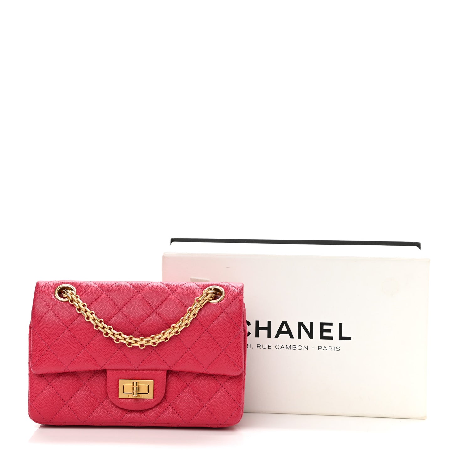 Caviar Quilted 2.55 Reissue 224 Flap Dark Pink