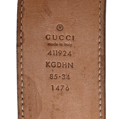 Gucci GG Supreme Monogram Selleria Calfskin Interlocking G 40mm Belt 85 34 Beige Ebony Cocoa 3 of 6