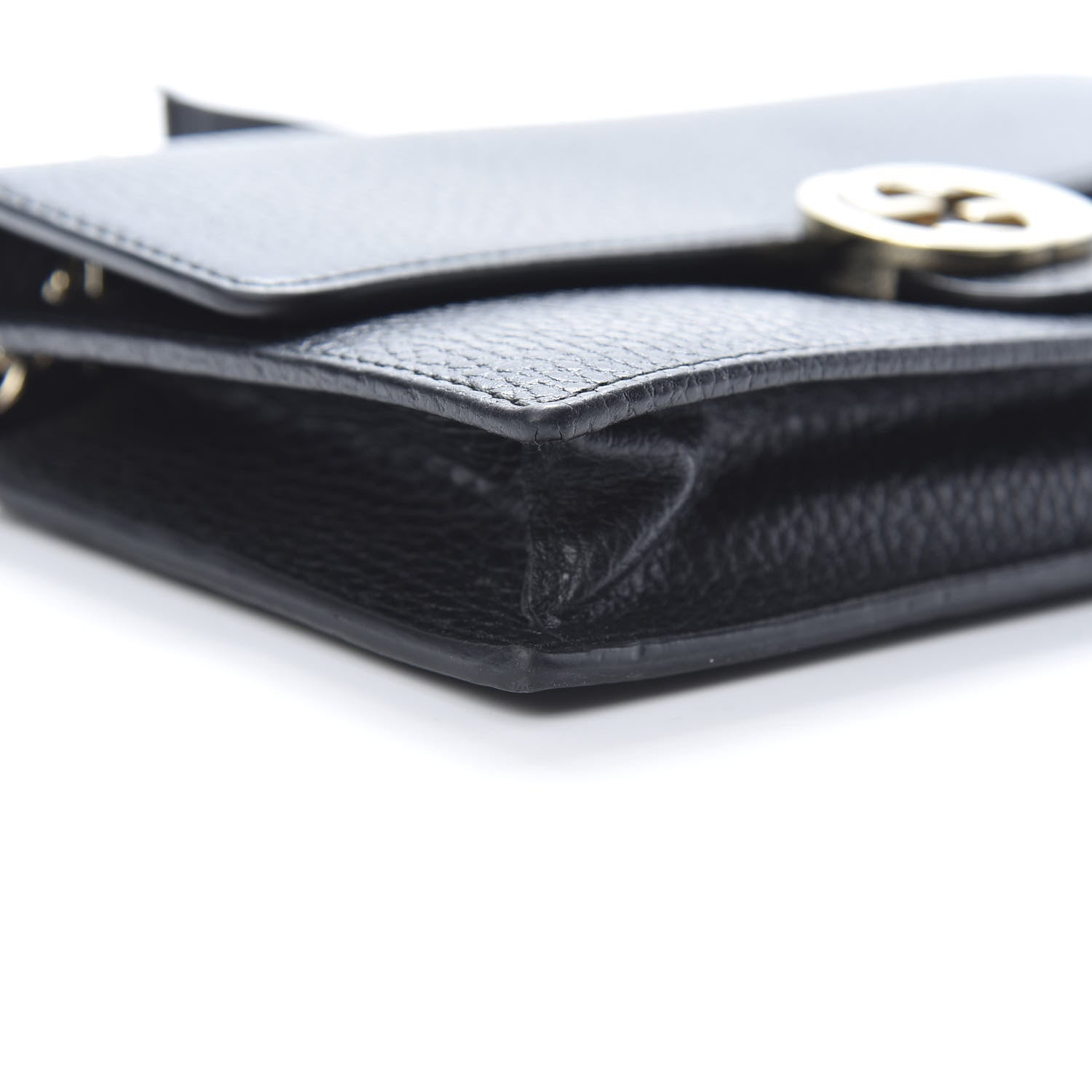 Gucci Dollar Calfskin Interlocking G Chain Wallet Black 9 of 12