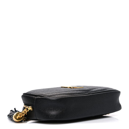 Saint Laurent Grain De Poudre Matelasse Monogram Mini Lou Camera Bag Black 4 of 10