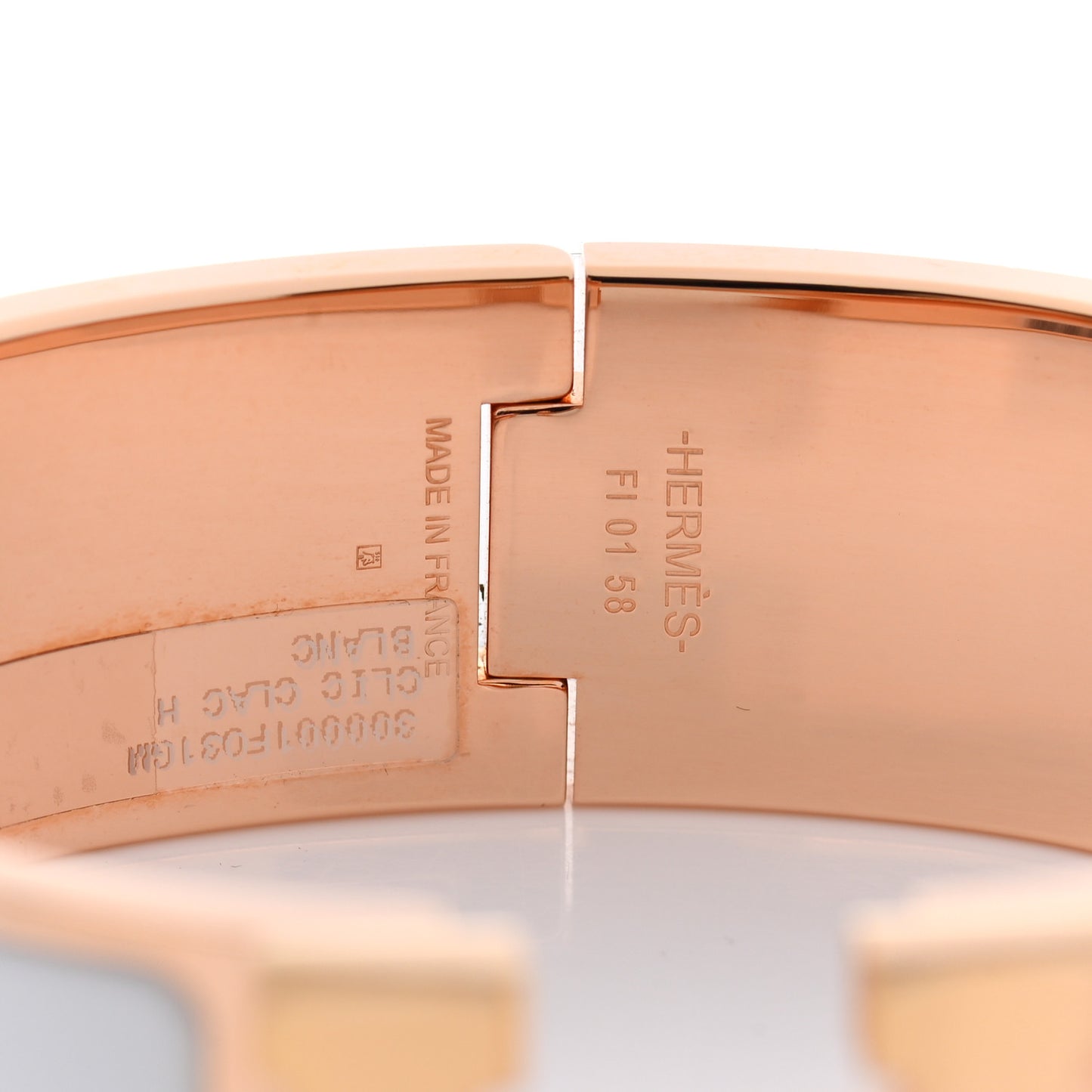 Enamel Wide Clic Clac H Bracelet GM White