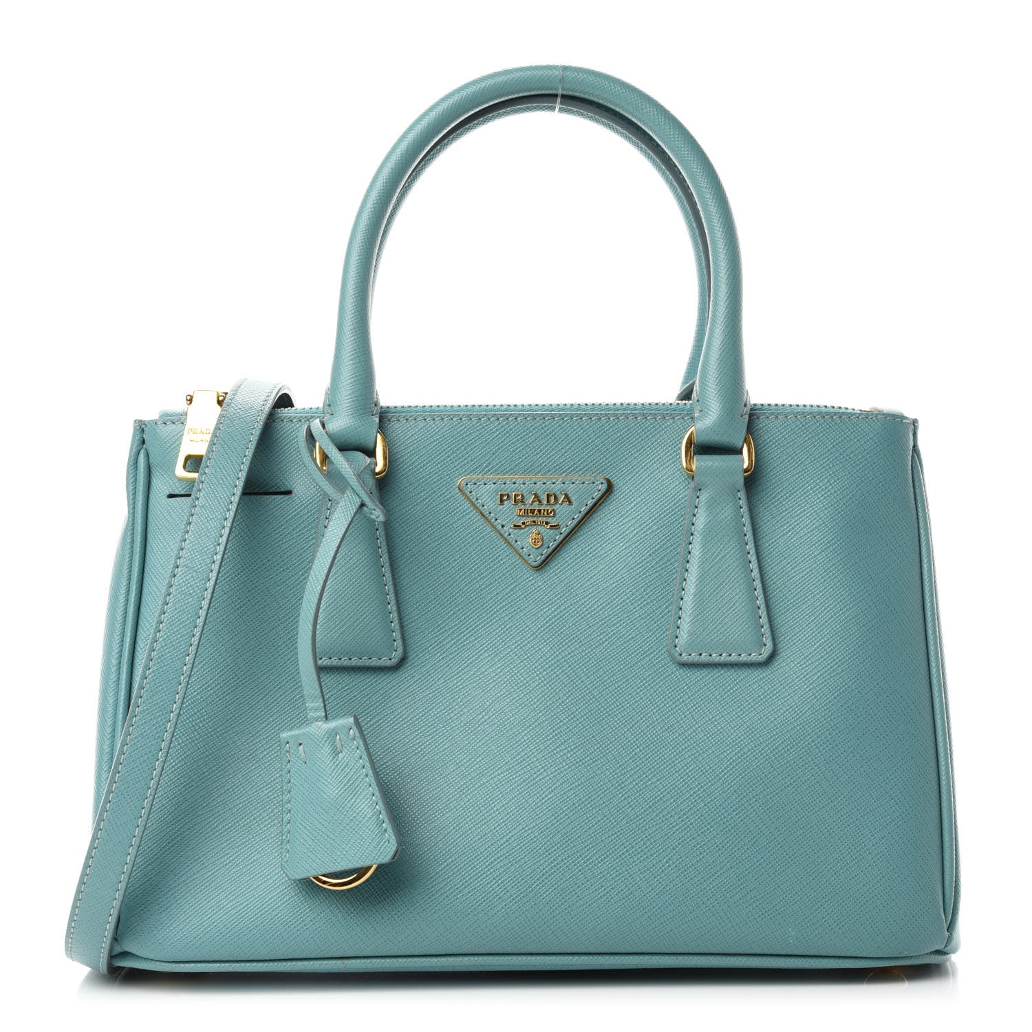 Prada Saffiano Lux Mini Galleria Double Zip Tote Anice 2 of 28