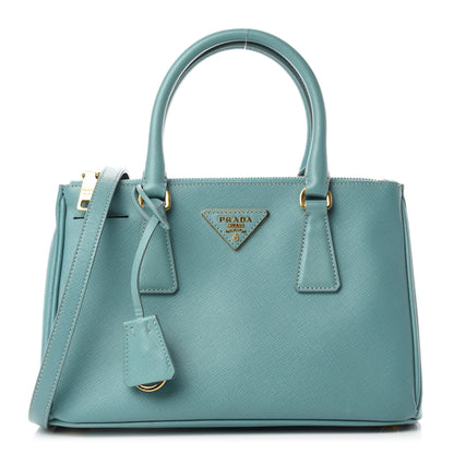 Prada Saffiano Lux Mini Galleria Double Zip Tote Anice 2 of 28