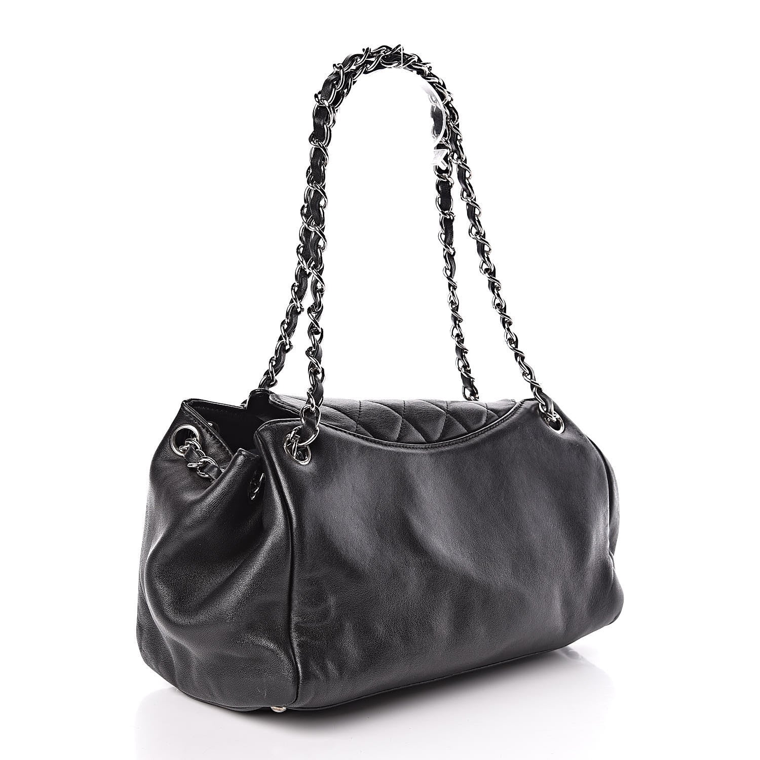 Chanel Lambskin Medium Single Accordion Flap Black 3 of 11